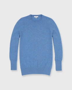 Cydney Boyfriend Crewneck Sweater In Heather Blue Cashmere