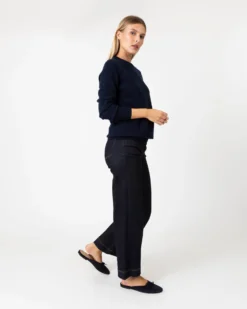 Cydney Boyfriend Crewneck Sweater In Navy Cashmere -ULLA JOHNSON SHOP S64943 4