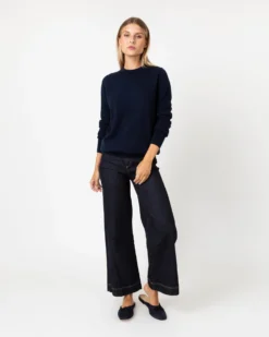 Cydney Boyfriend Crewneck Sweater In Navy Cashmere -ULLA JOHNSON SHOP S64943 5