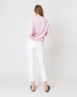 Cydney Boyfriend V-Neck Sweater In Pale Pink Cashmere -ULLA JOHNSON SHOP S64944 3