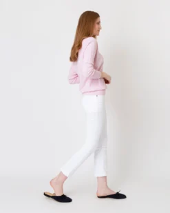 Cydney Boyfriend V-Neck Sweater In Pale Pink Cashmere -ULLA JOHNSON SHOP S64944 4