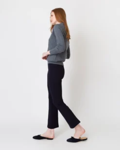 Cydney Johnny-Collar Sweater In Derby Heather Grey Cashmere -ULLA JOHNSON SHOP S64947 2