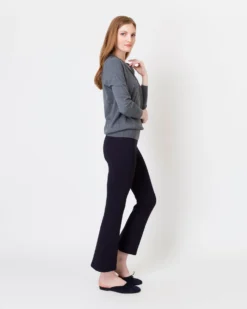 Cydney Johnny-Collar Sweater In Derby Heather Grey Cashmere -ULLA JOHNSON SHOP S64947 4