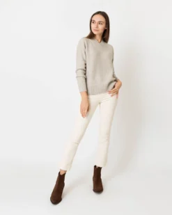 Wrap-Neck Sweater In Oatmeal Donegal Cashmere -ULLA JOHNSON SHOP S64965 3