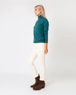 Superfine Funnel-Neck Sweater In Highland Green Cashmere -ULLA JOHNSON SHOP S65204 4