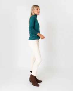 Superfine Funnel-Neck Sweater In Highland Green Cashmere -ULLA JOHNSON SHOP S65204 6