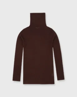 Superfine Funnel-Neck Sweater In Chocolate Cashmere