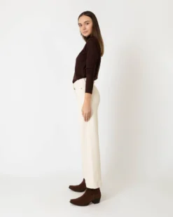 Superfine Funnel-Neck Sweater In Chocolate Cashmere -ULLA JOHNSON SHOP S65207 3