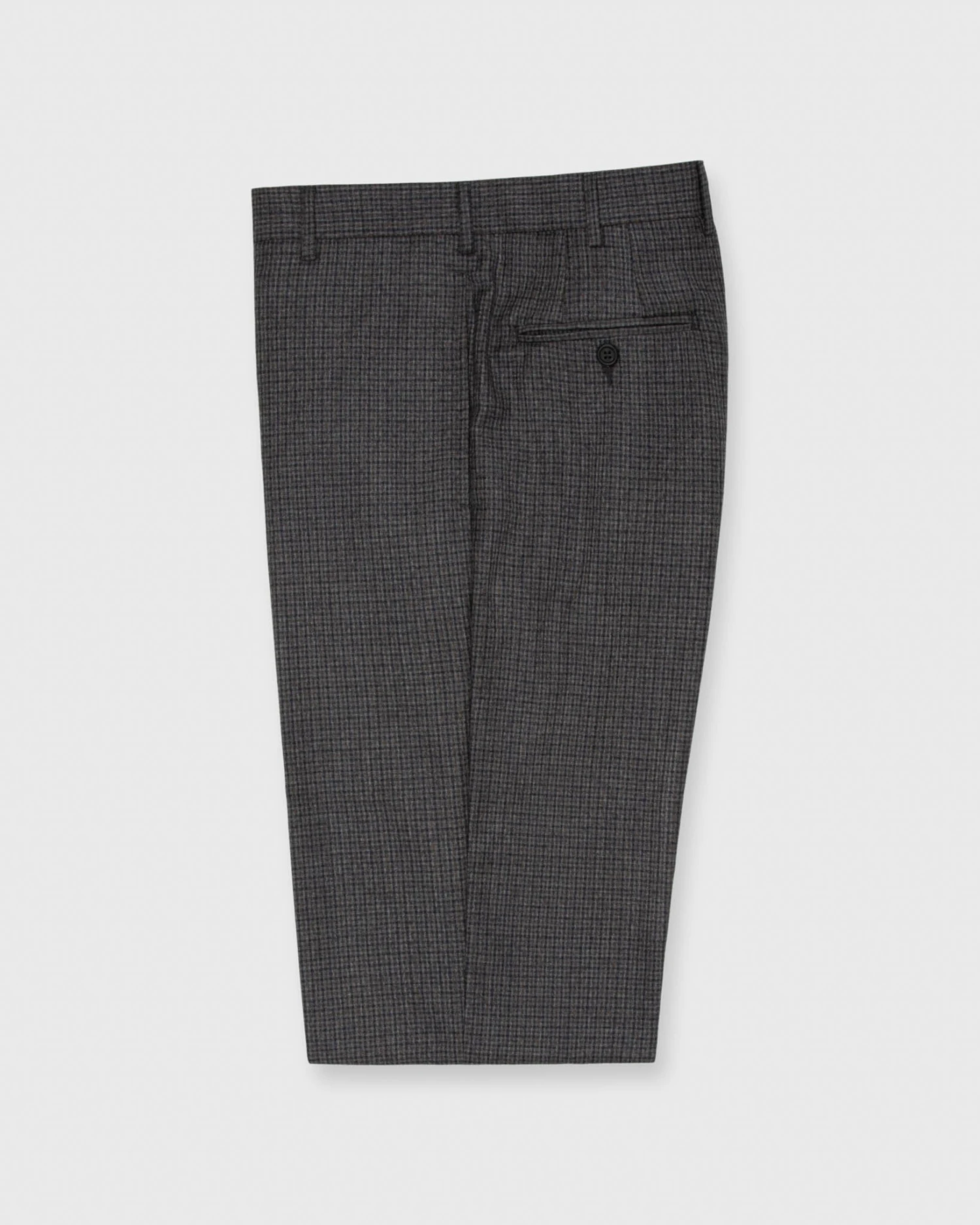 Dress Trouser In Grey/Navy/Brown Mix Guncheck Brushed Twill 2 Dress Trouser In Grey/Navy/Brown Mix Guncheck Brushed Twill - Image 2