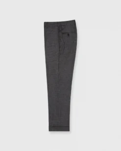Dress Trouser In Grey/Navy/Brown Mix Guncheck Brushed Twill