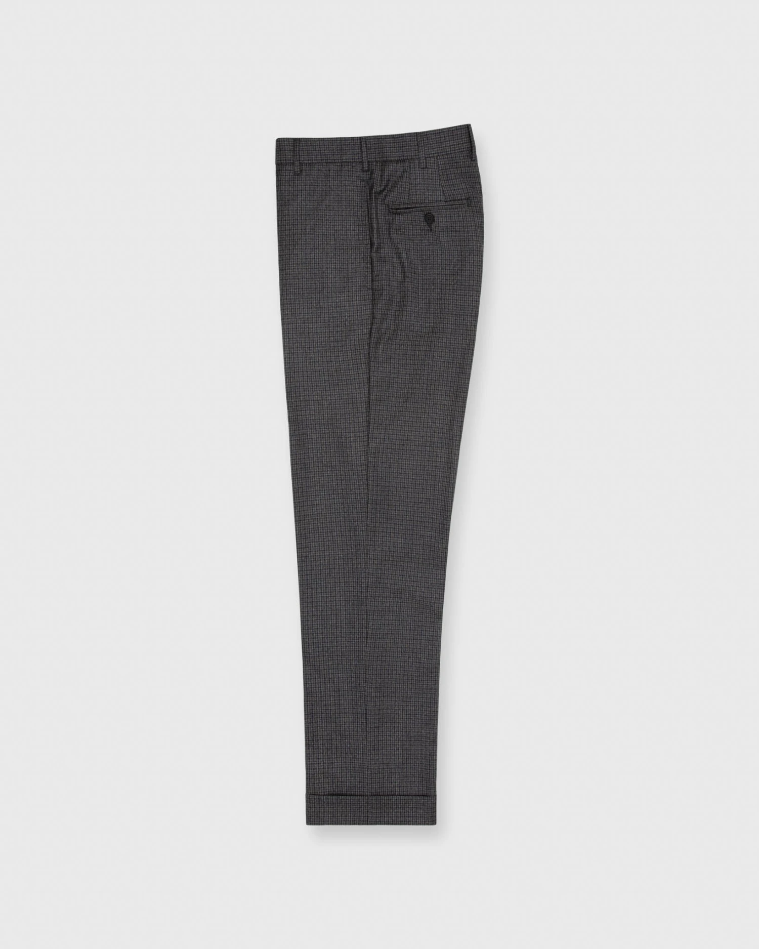 Dress Trouser In Grey/Navy/Brown Mix Guncheck Brushed Twill 1 Dress Trouser In Grey/Navy/Brown Mix Guncheck Brushed Twill
