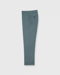 Basic Dress Trouser In Blue Sage Wool Hopsack