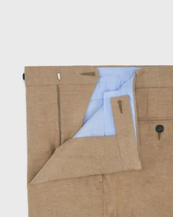 Side-Tab Dress Trouser In Camel Stretch Flannel -ULLA JOHNSON SHOP S65653 3