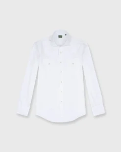 Western Work Shirt In White Poplin