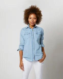 Western Shirt In Extra Lightwash Denim -ULLA JOHNSON SHOP S67299 7 a72ac39c 06ce 46a8 9f28 b26f549c40b0