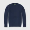 Teddy Crewneck Sweater In Navy Cashmere Blend