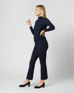 Superfine Funnel-Neck Sweater In Navy Cashmere -ULLA JOHNSON SHOP S6852 349