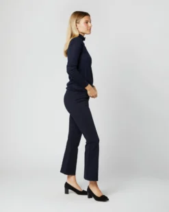 Superfine Funnel-Neck Sweater In Navy Cashmere -ULLA JOHNSON SHOP S6852 363