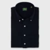 Knit Button-Down Popover Shirt In Navy Pique
