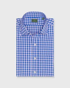 Otto Handmade Sport Shirt In Pink/Steel Blue Gingham Poplin