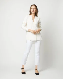 Nyala Blouse In Ivory Silk Crepe De Chine -ULLA JOHNSON SHOP S70503 2280