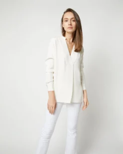 Nyala Blouse In Ivory Silk Crepe De Chine -ULLA JOHNSON SHOP S70503 2354