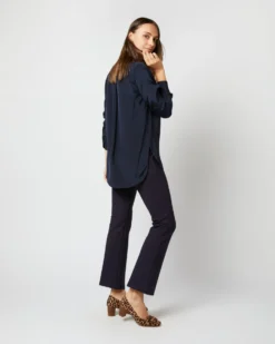 Nyala Blouse In Navy Silk Crepe De Chine 12 Nyala Blouse In Navy Silk Crepe De Chine -ULLA JOHNSON SHOP S70504 1341