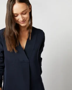 Nyala Blouse In Navy Silk Crepe De Chine 13 Nyala Blouse In Navy Silk Crepe De Chine -ULLA JOHNSON SHOP S70504 1418