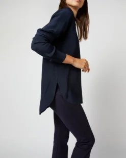 Nyala Blouse In Navy Silk Crepe De Chine 14 Nyala Blouse In Navy Silk Crepe De Chine -ULLA JOHNSON SHOP S70504 1429