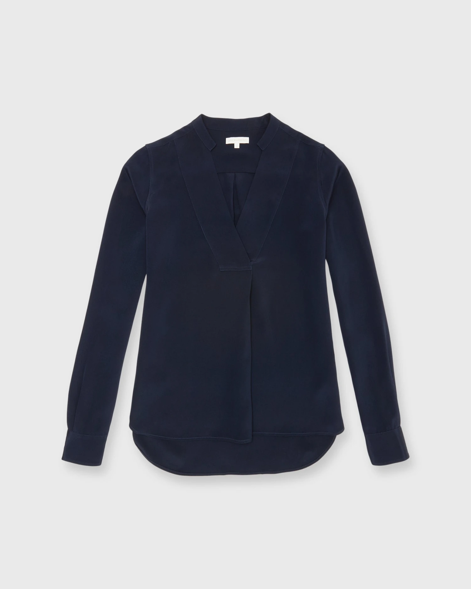 Nyala Blouse In Navy Silk Crepe De Chine 1 Nyala Blouse In Navy Silk Crepe De Chine