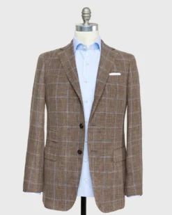 Virgil No. 2 Jacket In Brown Mix/Blue/Bone Windowpane Hopsack -ULLA JOHNSON SHOP S70513 40
