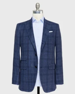Virgil No. 2 Jacket In Blue/Navy Windowpane Twill -ULLA JOHNSON SHOP S70517 67