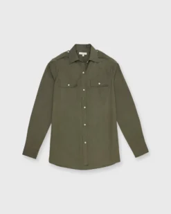 Safari Shirt In Olive Poplin