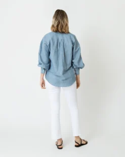 Anaya Popover Shirt In Extra Light Washed Cotolino Chambray 10 Anaya Popover Shirt In Extra Light Washed Cotolino Chambray -ULLA JOHNSON SHOP S70927 3