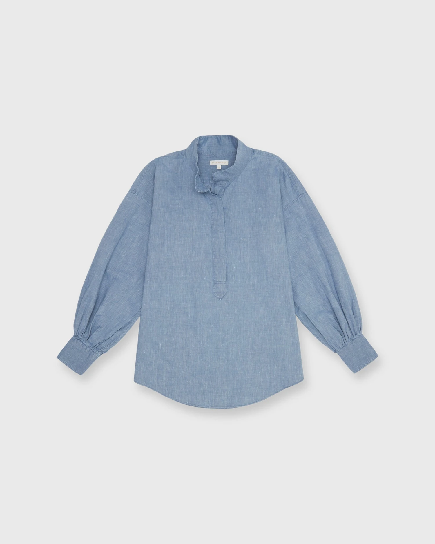 Anaya Popover Shirt In Extra Light Washed Cotolino Chambray 1 Anaya Popover Shirt In Extra Light Washed Cotolino Chambray