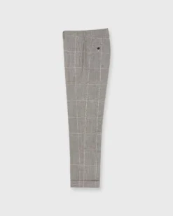 Field Trouser In Flax/Chocolate Glen Plaid Plainweave