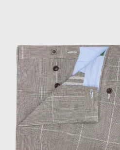 Field Trouser In Flax/Chocolate Glen Plaid Plainweave -ULLA JOHNSON SHOP S71024 27