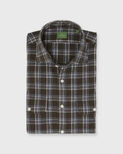 Work Shirt In Brown/Sky/Bone Plaid Brushed Plainweave