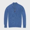 Half-Zip Sweater In Heather Baltic Cashmere