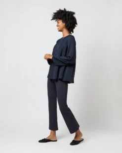 Alex Top In Navy Double Georgette Silk -ULLA JOHNSON SHOP S71361 1705