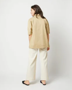 Soleil Shirt In Khaki Stretch Sateen 13 Soleil Shirt In Khaki Stretch Sateen -ULLA JOHNSON SHOP S71364 2629