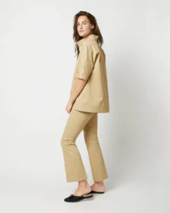 Soleil Shirt In Khaki Stretch Sateen 15 Soleil Shirt In Khaki Stretch Sateen -ULLA JOHNSON SHOP S71365 2877