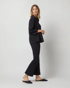 Camilla Top In Navy Double-Weave Wool -ULLA JOHNSON SHOP S71389 2189