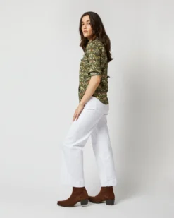 Western Shirt In Hunter Multi Strawberry Thief Liberty Fabric -ULLA JOHNSON SHOP S71391 1166