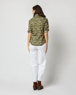 Western Shirt In Hunter Multi Strawberry Thief Liberty Fabric -ULLA JOHNSON SHOP S71391 1171