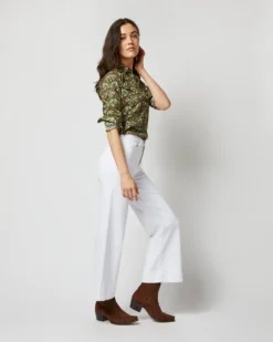 Western Shirt In Hunter Multi Strawberry Thief Liberty Fabric -ULLA JOHNSON SHOP S71391 1227