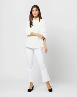 Hannah Blouse In Ivory Silk Crepe De Chine