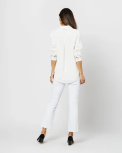 Hannah Blouse In Ivory Silk Crepe De Chine -ULLA JOHNSON SHOP S71401 1435