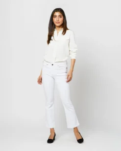 Hannah Blouse In Ivory Silk Crepe De Chine -ULLA JOHNSON SHOP S71401 1509
