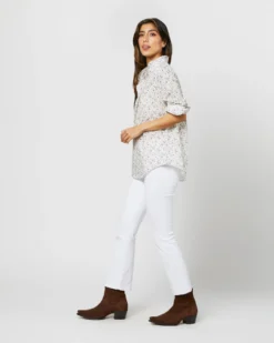 Frill Shirt In Ivory/Lavender Emma Victoria Liberty Fabric -ULLA JOHNSON SHOP S71404 2254